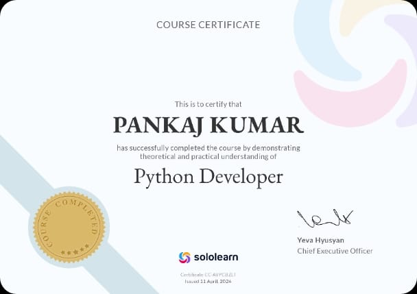 Python Developer Certificate